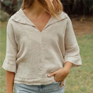 Neuflora linen Florence Top in Beige size small